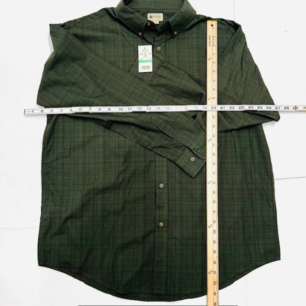 Men Hagger Men’s Button Down Dress Shirt  Long Sleeve Olive Green  Size L (89) - Picture 6 of 6